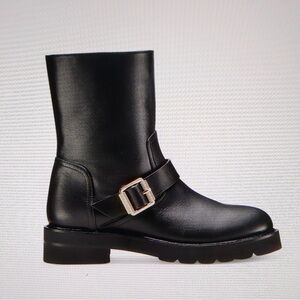 NEW Stuart Weitzman Brand New Ryder Lift Black Moto Boots
